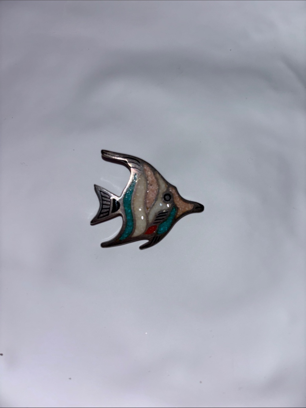 C.CO Vintage Sterling Silver 925 MOSAIC Fish Pendant